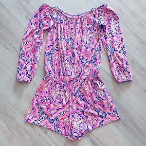 🌴LILLY PULITZER off shoulder ROMPER S